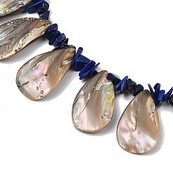 Lapislázuli y collares de concha/paua shellbib&nbsp;NJEW-P212-09
