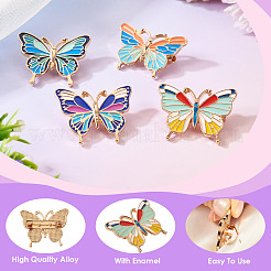 4 épingle en émail papillon 4 couleurs&nbsp;JEWB-TA0001-21