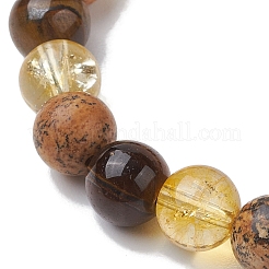 Oeil de tigre naturel rond de 8 mm et jaspe photo&nbsp;BJEW-JB10625-03