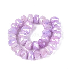 Colliers de perles en verre imitation jade craquelé électroplaqué&nbsp;EGLA-Q135-01A-C09