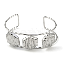 Brazaletes abiertos anchos y texturizados de acero inoxidable 304 que no se deslustran&nbsp;BJEW-Q348-05P-02