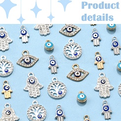 36pcs 6 estilos de encantos de aleación&nbsp;ENAM-FS0002-38