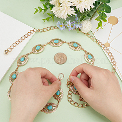 Ceintures synthétiques turquoise à maillons ovales&nbsp;AJEW-WH0314-128G