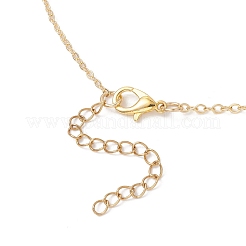 Collar con colgante de medallón de bolso de latón con cadena de eslabones cruzados para mujer&nbsp;NJEW-JN05838