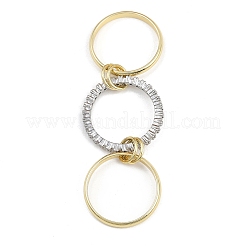 Anillos de dedo latón micropavé circonio cúbico&nbsp;RJEW-D325-01PG-10
