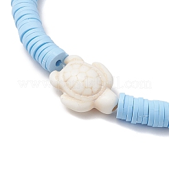 2 pz braccialetti elastici con perline heishi in argilla polimerica fatti a mano e rotondi piatti&nbsp;BJEW-JB11802