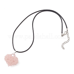 3 collana con ciondolo a forma di cuore con perline di vetro elettroplaccate&nbsp;NJEW-MZ00120