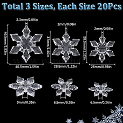 60 stücke 3 arten weihnachten transparent acryl stecker charms&nbsp;OACR-SC0001-56