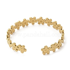 Ionenplattierung (IP) 304 Edelstahl Blumenwickel-Manschettenarmbänder für Frauen&nbsp;BJEW-L682-013G