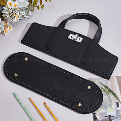1 ovaler Boden aus PU-Leder und 1 gehäkelte Taschengriffe&nbsp;DIY-PH0032-53