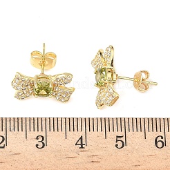 Ohrstecker aus Messing mit Mikropflaster und klarem Zirkonia&nbsp;EJEW-Z144-29G