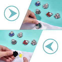 12 pièce de broderie strass en verre bicolore à coudre&nbsp;PATC-PH0001-82
