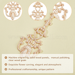Applique onlay sculpté en bois de caoutchouc&nbsp;AJEW-WH0248-466