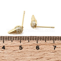 Ohrstecker aus Messing mit Mikropavé-Fassung aus klaren Zirkonia&nbsp;EJEW-C186-05G