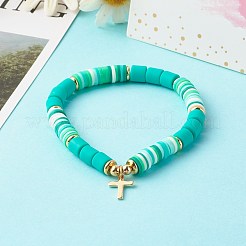 Handgemachte Stretch-Armbänder aus Fimo&nbsp;BJEW-JB06352