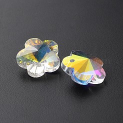 Facettierten Glas-Anhänger&nbsp;LS-GLAA-WH0035-22G