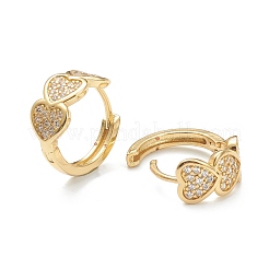 Orecchini a cerchio huggie in zirconi cubici trasparenti micro pavè&nbsp;X-EJEW-A058-15G