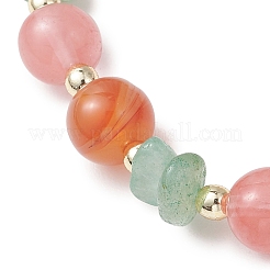 Braccialetti elastici in vetro di quarzo ciliegia&nbsp;BJEW-JB13185
