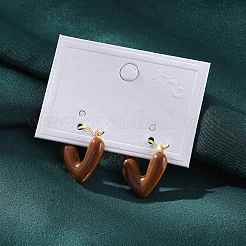 Boucles d'oreilles créoles en forme de coeur en laiton&nbsp;EJEW-R013-03G