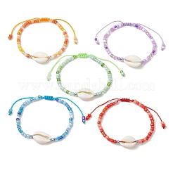 5 pulsera de cuentas ajustables con cuentas de vidrio para mujer&nbsp;BJEW-JB11482