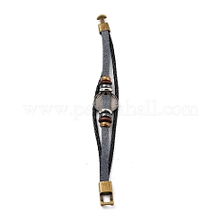 Bracelets rétro de multi-brins en cuir tressé avec cordon&nbsp;LS-BJEW-L616-20D