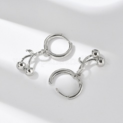 Pendientes de aro de latón con forma de cereza&nbsp;EJEW-M077-19P-03