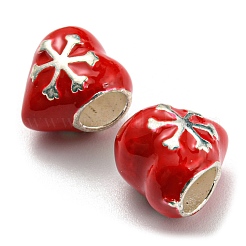 Perles européennes de Noël en laiton et émail&nbsp;KK-D038-17P