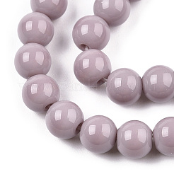 Chapelets de perles en verre opaque de couleur unie&nbsp;LS-GLAA-T032-P6mm-07