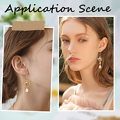 Kits de fabrication de boucles d'oreilles pendantes en alliage d'émail et de perles de verre en forme d'abeilles&nbsp;DIY-SC0030-82