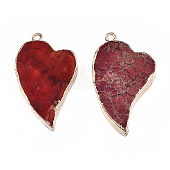 Natürliche regalite / imperial jasper / sea sediment jasper anhänger galvanisieren&nbsp;G-T111-05