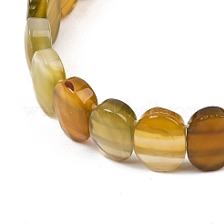 Bracciale elastico con perline ovali di agata naturale tinta e riscaldata&nbsp;G-E010-01-29