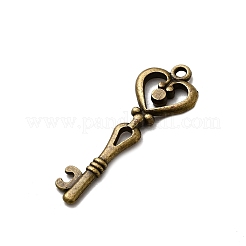 Pendente basi di strass in lega a chiave stile tibetano&nbsp;TIBEP-Q036-001AB-NR