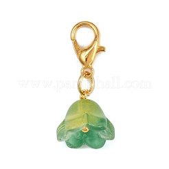 Decorazioni pendenti a forma di fiore in vetro trasparente&nbsp;HJEW-JM04146