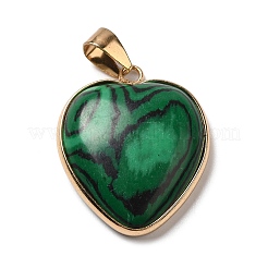 Pendentifs de malachite naturelle&nbsp;G-K335-04G-11