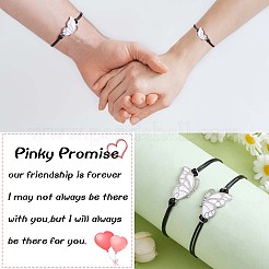 2 Stück weiße Messing-Emaille-Schmetterlings-Gliederarmbänder im Set&nbsp;JB732A