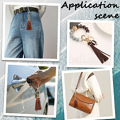 1 porte-clés à pompon en cuir PU&nbsp;KEYC-CL0001-50B