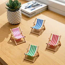 4 soporte para teléfono móvil en forma de mini silla de poliéster y madera de 4 colores&nbsp;AJEW-CP0012-32B