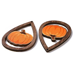 Thème halloween simple face imprimé bois de tremble gros pendentifs&nbsp;WOOD-G015-05J