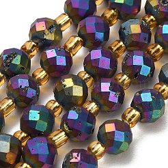 Galvanisierte natürliche Druzy Geode Kristallperlen Stränge&nbsp;G-F833-P01-8mm-11