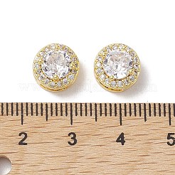 Perle di zirconi cubici trasparenti in micro pavè di ottone&nbsp;KK-K360-11G