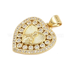 Pendentifs avec zircon cubiques à micro-pavés en laiton&nbsp;KK-P323-11D-G02