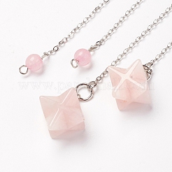 Chakra natürliches Rosenquarz Wünschelrutenpendel&nbsp;X-G-F516-01C