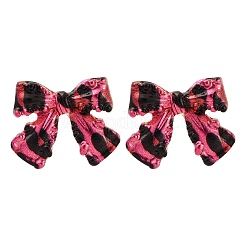 Boucles d'oreilles à tige en alliage avec nœud papillon et imprimé léopard&nbsp;EJEW-Z112-03G
