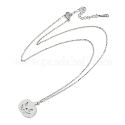 Colliers avec pendentif citrouille en acier inoxydable série Halloween 202&nbsp;NJEW-S005-01P-A