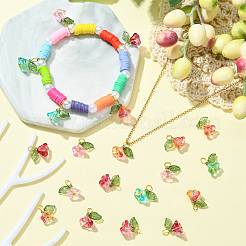 50 breloques en verre de 5 couleurs.&nbsp;FIND-CJ0001-15