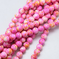 Chapelets de perle en jade d'un océan blanc synthétique&nbsp;G-L019-6mm-02