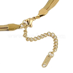 Edelstahl flache Schlangenkette doppellagige Quastenhalsketten für Damen&nbsp;NJEW-D088-03G-01