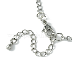 Natürlicher Rosenquarz mit Katzenkopf-Anhänger aus Messing&nbsp;NJEW-JN04995