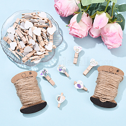 100 Stück 2 Arten von sprühlackierten Holzklammern zum Basteln&nbsp;DIY-YW0017-36
