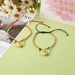 Ensembles réglables de bracelets de perles tressés de fil de nylon&nbsp;BJEW-JB06438-01